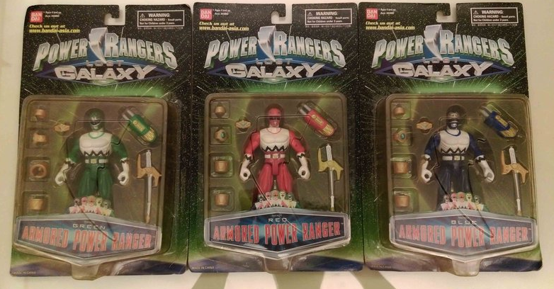 Bandai Power Rangers Lost Galaxy Gingaman Armored Red Green Blue 3 Action Figure Set - Lavits Figure
