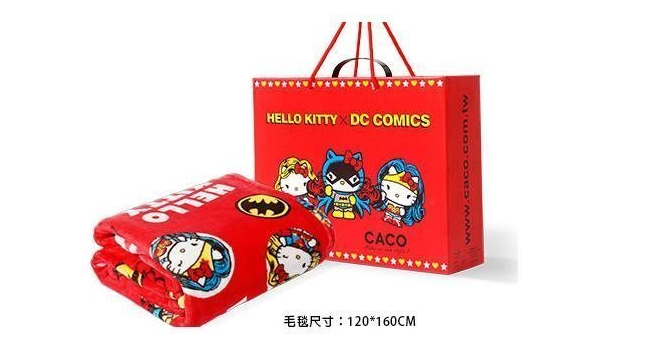 Sanrio Hello Kitty x Dc Comics x Caco Limited 48" x 63" Blanket - Lavits Figure
 - 1