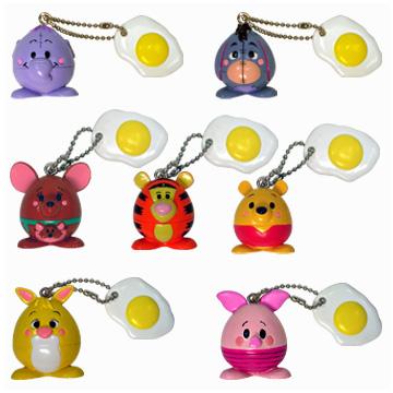 Yujin Disney Characters Capsule World Gashapon Egg Chaps Winnie the Pooh ver 7 Mini Strap Mascot Figure Set