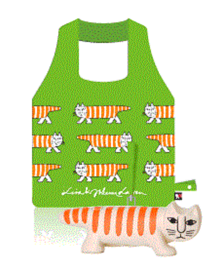 Carrefour Lisa & Johanna Larson Mikey Cat Plastic Tote Bag w/ 6.5" Figure - Lavits Figure
 - 2