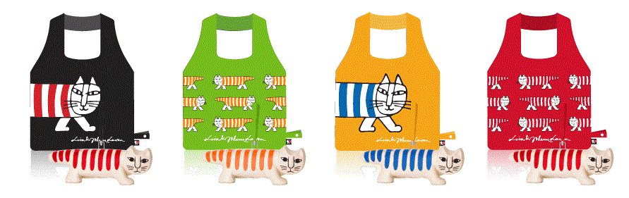 Carrefour Lisa & Johanna Larson Mikey Cat 4 Plastic Tote Bag w/ 6.5" Figure Set - Lavits Figure
 - 1