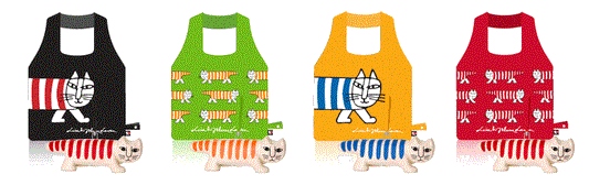 Carrefour Lisa & Johanna Larson Mikey Cat 4 Plastic Tote Bag w/ 6.5" Figure Set - Lavits Figure
 - 1