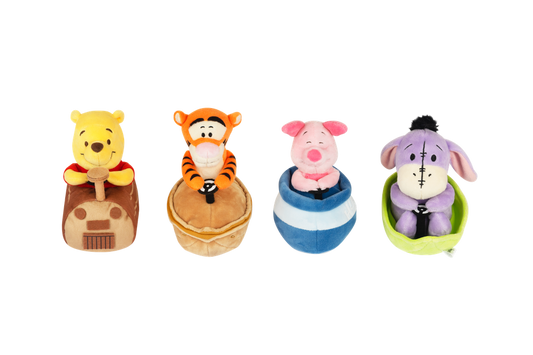 Disney Winnie The Pooh Tiggers Family Mart Taiwan Limited Plush Doll Pull Back Car Figure Set