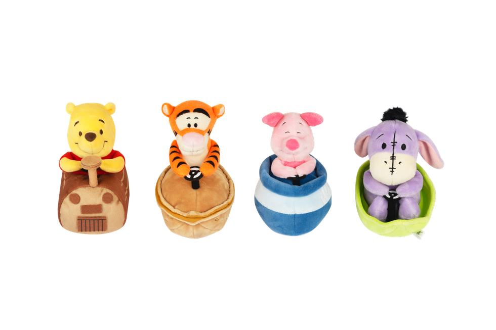 Disney Winnie The Pooh Tiggers Family Mart Taiwan Limited Plush Doll Pull Back Car Figure Set