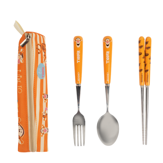 Disney Winnie The Pooh Tiggers Family Mart Taiwan Limited Shopsticks Fork Spoon Tableware Set Tigger ver