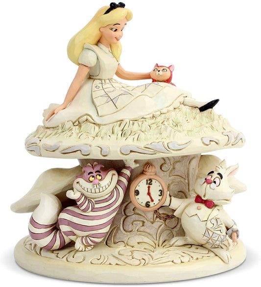 Enesco Jim Shore Disney Traditions Alice in Wonderland White Woodland Mushroom Collection Figure