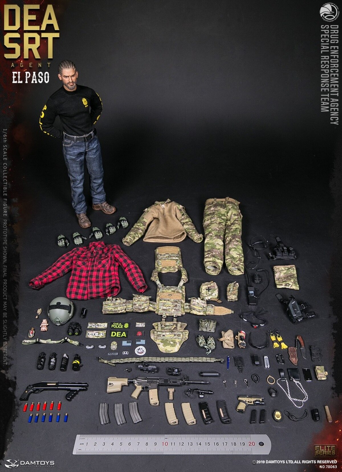 DamToys 1/6 12" Elite Series 78063 DEA SRT Special Response Team Agent El Paso Action Figure