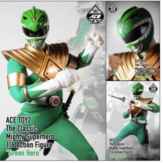 Ace Toyz 1/6 12" Mighty Morphin Power Rangers Green Hero Fighters Action Figure