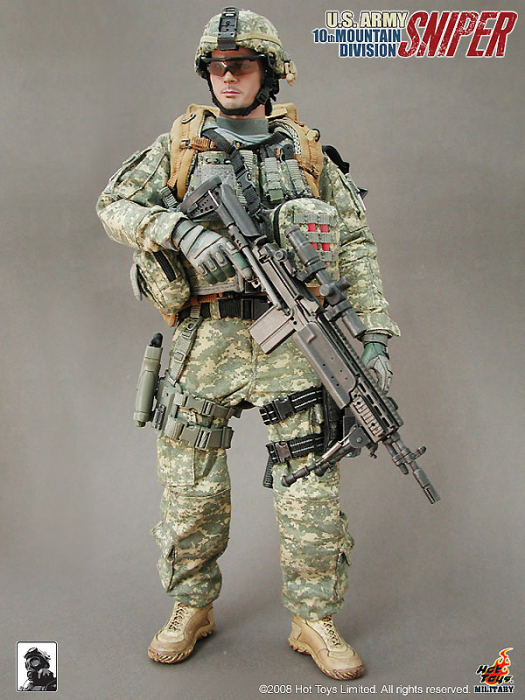 Hot Toys 1/6 12" U.S. Army 10th Mountain Division Sniper Action Figure