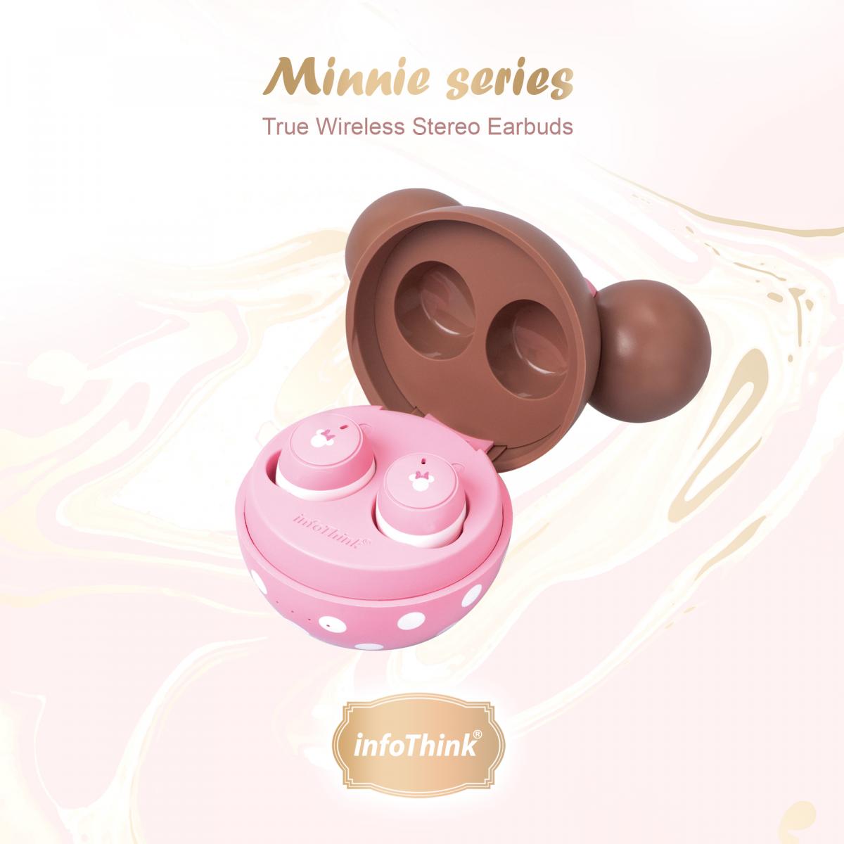 InfoThink x Disney Chubby True Wireless Stereo Earbuds Mickey Series Minnie Mouse Strawberry Chocolate ver