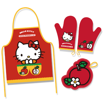 Sanrio Hello Kitty Taiwan PX Mart Limited Apron & Kitchen Gloves & Met Set Type B