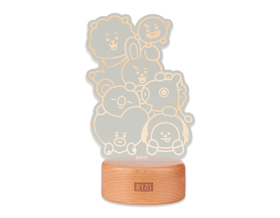 Line Friends x BTS BT21 Taiwan Family Mart Limited Wooden Night Light Trading Figure