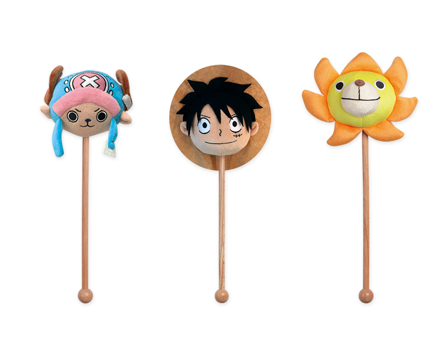 One Piece Taiwan Family Mart Limited 3 14" Hook Back Plush Figure Set