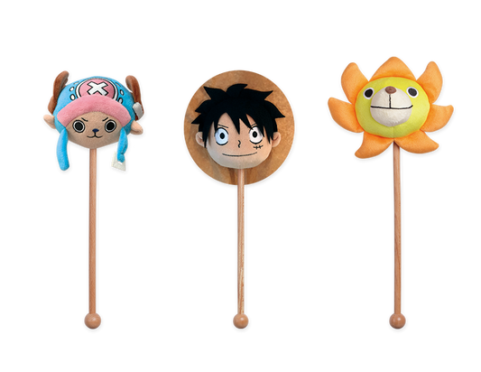 One Piece Taiwan Family Mart Limited 3 14" Hook Back Plush Figure Set