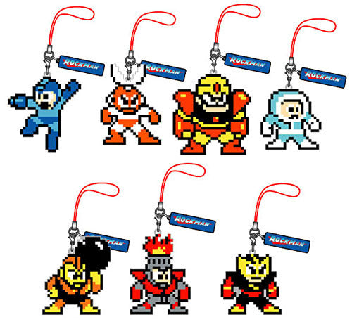 Union Creative Megaman Rockman Dot Strap Collection Vol 2 7 Mascot Figure Set - Lavits Figure
