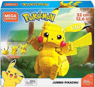 Mattel Mega Construx Bloks Pokemon Pocket Monster FVK81 Jumbo Pikachu Action Figure