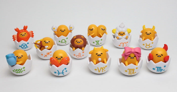 Sanrio Taiwan Limited Gudetama 12 Astrology Zodiac Signs Egg Style Trading Figure Set