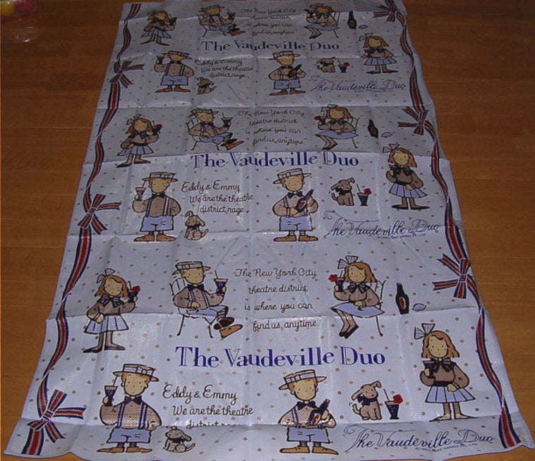 Sanrio 1992 The Vaudeville Duo Eddy & Emmy 70"x40" Picnic Mat