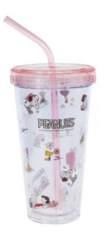 Peanuts Snoopy & Friends Taiwan Cosmed Limited Plastic Water Cup Pink Ver