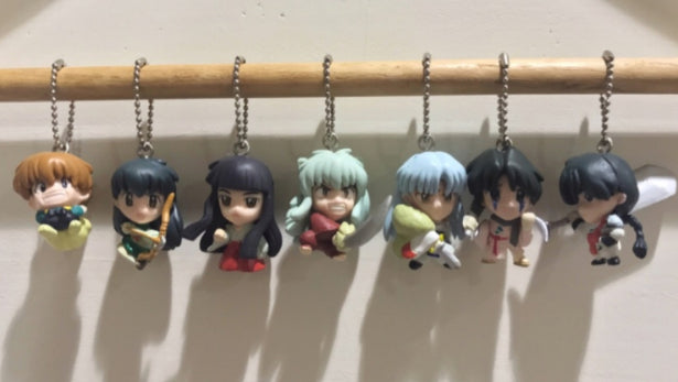 Bandai Inuyasha Gashapon 7 Mini Trading Collection Figure Set Used