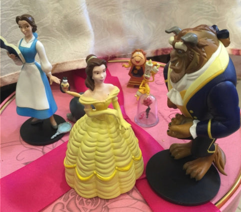 Tomy Disney Magical Collection Beauty and the Beast 4 Trading Figure Set Used