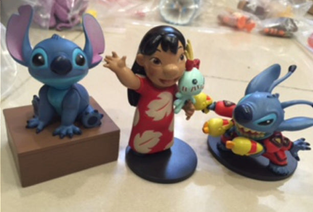 Tomy Disney Magical Collection Lilo & Stitch 3 Trading Figure Set Used