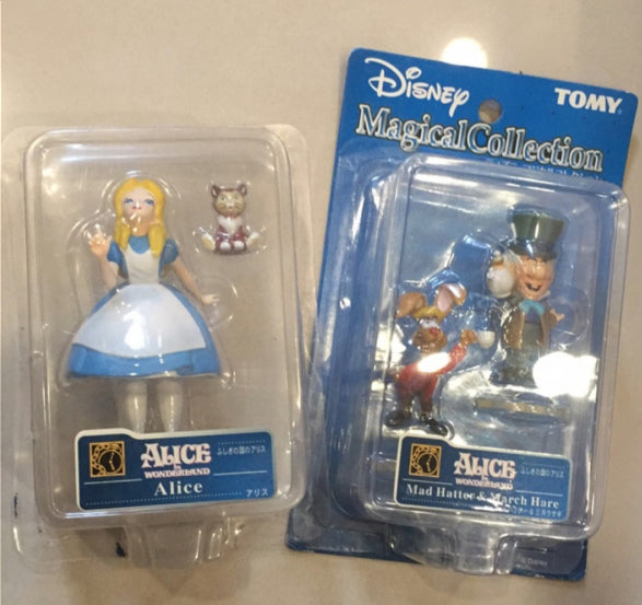 Tomy Disney Magical Collection Alice In Wonderland 121 Alice 122 Hatter & March Hare Trading Figure Set Used