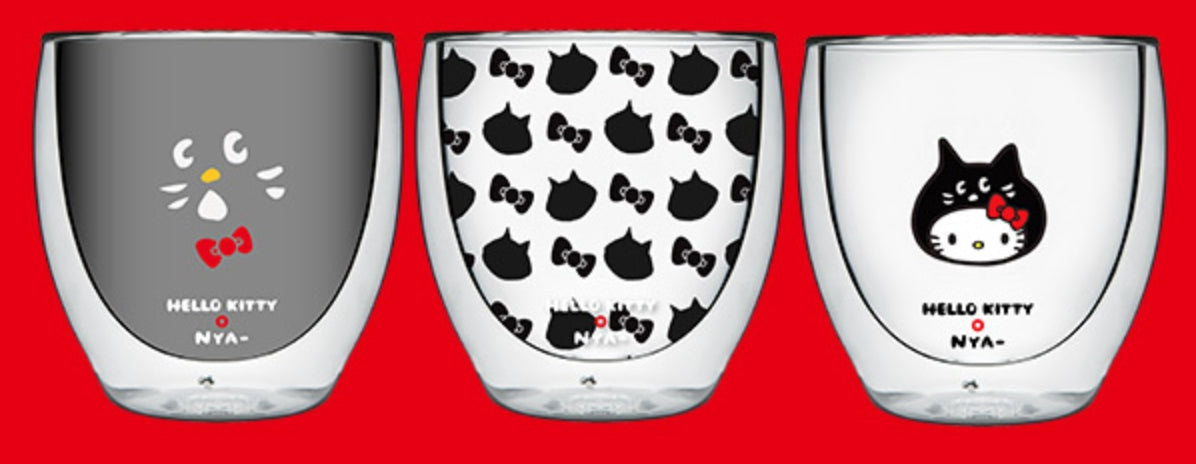 Sanrio Hello Kitty x Nya Watsons Limited 3 Glass Cup Set