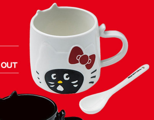 Sanrio Hello Kitty x Nya- Taiwan Limited 360ml Ceramics Cup & Spoon White Ver
